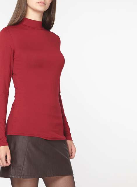 **Tall Red High Neck Top
